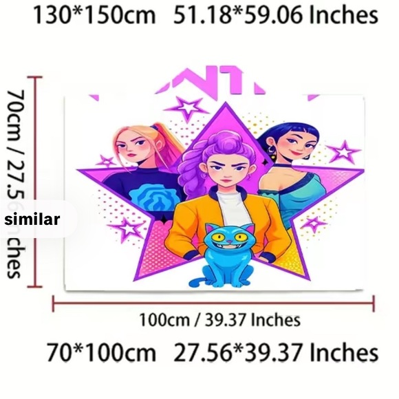 Kids K-Pop Hooded Blanket with- Purple and White - Picture 6 of 6